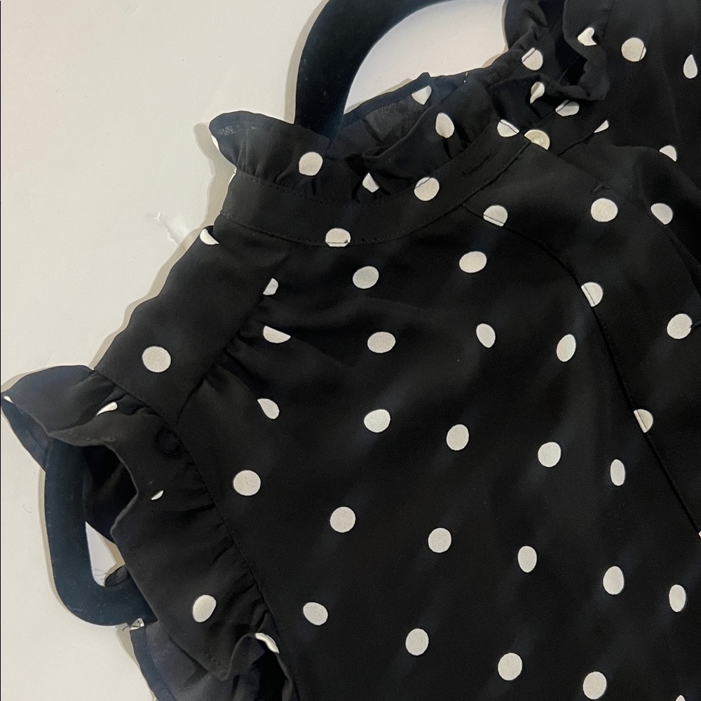 LOFT Black and White Polka Dot Blouse - Picture 3 of 8